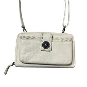 Brighton Cream Leather Crossbody Wallet